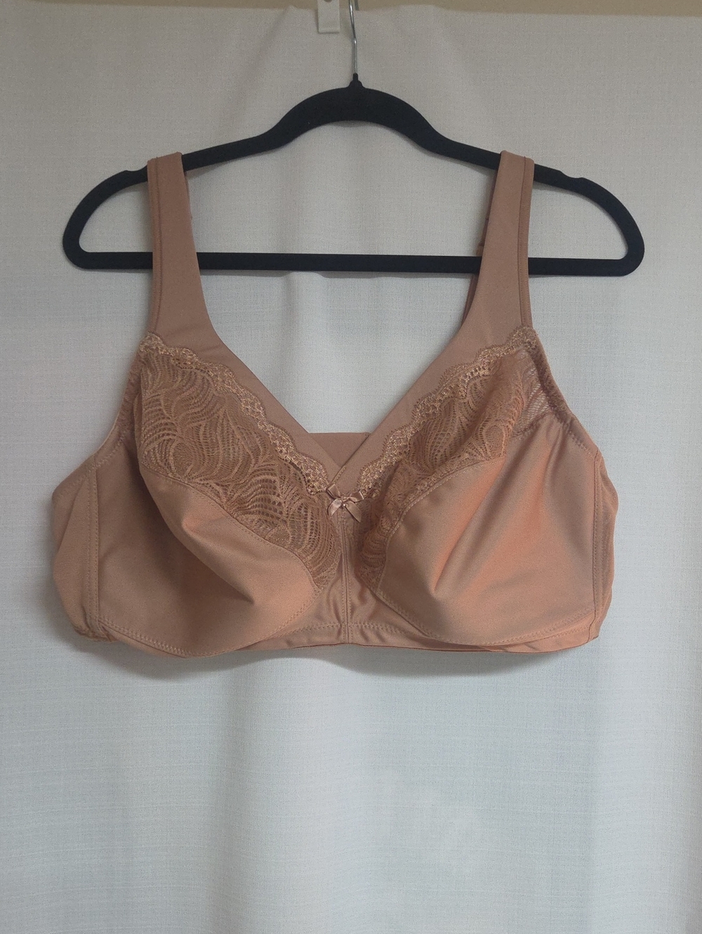 Glamorise Lace-Trim Magic Lift Full-Coverage Bra - Nude